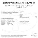 Itzhak Perlman, Carlo Maria Giulini & Chicago Symphony Orchestra Brahms: Violin Concerto Master Quality Reel To Reel Tape (1 Reel)