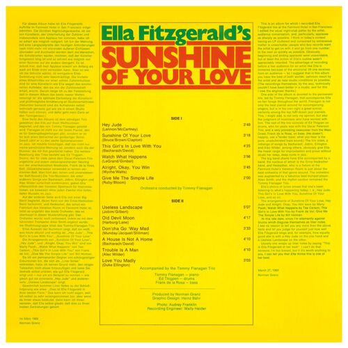 Ella Fitzgerald's Sunshine Of Your Love Master Quality Reel To Reel Tape (1 Reel)