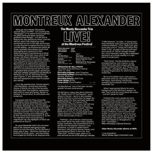 The Monty Alexander Trio Live! At The Montreux Festival Master Quality Reel To Reel Tape (1 Reel)