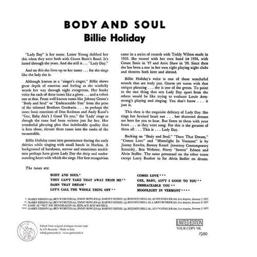 Billie Holiday Body And Soul